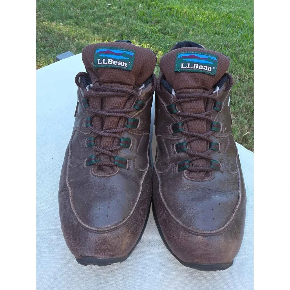 LL Bean Men's Brown Leather Gore-Tex Boots Vibram Soles